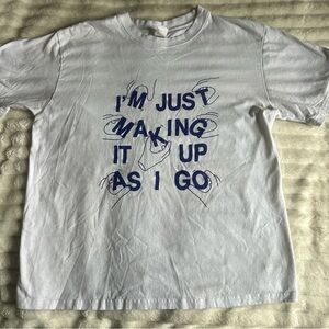 Mens USXL Graphic Short Sleeve T-Shirt With Blue Lettering